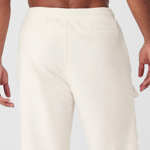 Pantalones Deportivos de Algodón Crema para Hombre, Cintura Elástica, Estilo Casual, Múltiples Bolsillos, Peso Medio, para Primavera - Product Image 4