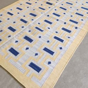 Alfombra Durrie de Lana Hecha a Mano con Patrón Abstracto, Tejido Plano de Pelo Corto, Ecológica, Antideslizante, Apta para Mascotas, Antibacteriana, para Hogar Moderno - Product Image 1