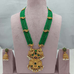 ชุดสร้อยคอหินภูเขาไฟและไข่มุกแบบยาว - Product Image 1