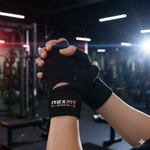 ถุงมือออกกำลังกาย RexFit สำหรับผู้ชายและผู้หญิง |   ถุงมือออกกำลังกายระบายอากาศได้ดี กันลื่น สำหรับยกน้ำหนักและออกกำลังกาย - Product Image 1