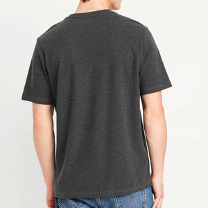 Wholesale Casual 100% Cotton Solid Color <b>Blank</b> V-Neck T Shirt Heavy <b>Weight</b> T-Shirt Custom Printing Logo T Shirt for Mens - Product Image 3