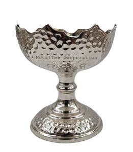 Cuenco de helado de Chocolate con fruta de Pedestal texturizado martillado festoneado, vajilla de colores personalizada, decoraciones de mesa de regalo ideales - Product Image 1