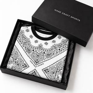 T-shirt pour homme à coupe ample, imprimé paisley, bordure contrastée, col rond, manches courtes, style streetwear - Product Image 6
