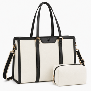 High Quality Fashion Women PU Leather Handbag Set Spacious Office Laptop <b>Tote</b> <b>Bag</b> <b>with</b> Removable <b>Shoulder</b> <b>Strap</b> - Product Image 3