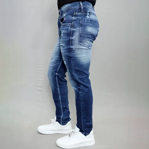 Jeans Gex pour hommes, taille mi-haute, extensibles, bleu marine, qualité supérieure, best-seller - Product Image 4