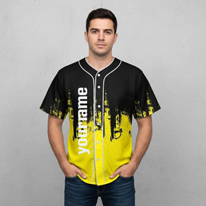 Maillot de baseball brodé personnalisé, uniforme d'équipe personnalisé, couleur personnalisée, 100% polyester, impression numérique, coupe athlétique courte - Product Image 1