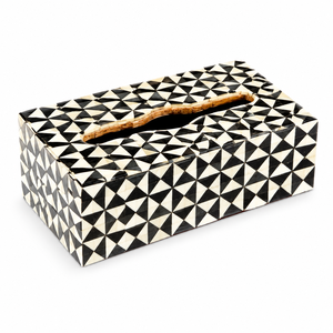 Boîte à mouchoirs décorative en résine noire et blanche avec couvercle en bois, porte-papier pour la maison, l'hôtel, la salle de bain, boîte à bijoux avec couvercle, cadeau - Product Image 5