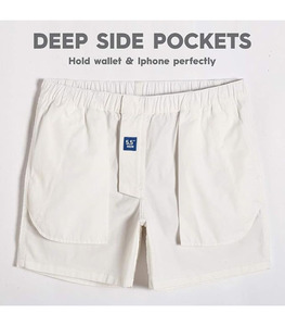 Pantalones Cortos Casuales para Hombre, Corte Clásico, Cintura Elástica Alta, Antiarrugas, con Múltiples Bolsillos, para Uso Diario, Caminar, Atuendo de Verano - Product Image 4