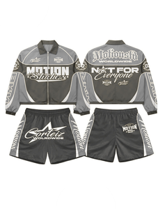 Custom High Quality Solid Lightweight Knitted <b>Windbreaker</b> Nylon Men's Summer Sport Letter Print Breathable Windproof Set - Product Image 3