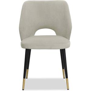 Modern Luxury Velvet Upholstered <b>Dining</b> <b>Chair</b> Two Tone Solid Wood Legs Brass Tips Accent <b>Chair</b> for Hotel Restaurant - Product Image 3
