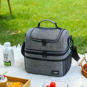 Premium Leakproof Meal Prep Bag Durable Thermal Food Carrier with Dual-Level Storage and Adjustable Shoulder Strap - Product Image 1