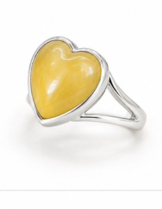 Ha Gems Sterling <b>Silver</b> Oyster Stone Heart-Shaped Oval <b>Ring</b> for <b>Men</b>/Unisex/Women-Original Style Everyday Wear Anniversary - Product Image 1