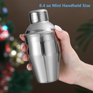 Leakproof Stainless Steel Cocktail Martini Shaker 8.4oz with Strainer Portable <b>Drink</b> Mixer for Home <b>Bar</b> Party Supplies Wholesale - Product Image 2