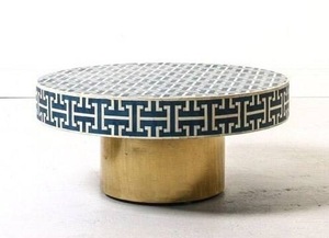 ILAHI's Bone Inlay <b>Table</b> Modern Design Agate Detailing <b>Storage</b> Portable Home Furniture - Product Image 6