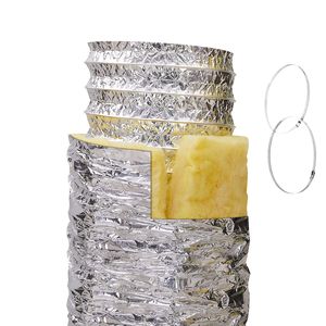 Tubo Flessibile Isolato per Asciugatrice da 1,5 m, Lungo 7,6 m, con 2 Morsetti per Tubi, Protezione a 3 Strati Resistente per Impianti HVAC e Riscaldamento, Ideale per Appartamenti - Product Image 1