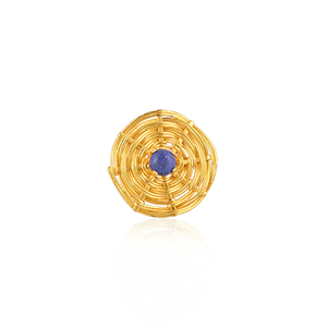 Natural Lapis Lazuli Brass <b>Ring</b> Gold Plated Handmade Fashion Jewelry for Women - Product Image 1
