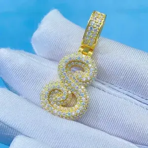 Pendentif personnalisé en moissanite véritable de 1,50 carat, coupe ronde, plaqué or jaune 14 carats, argent sterling, cadeau pour femme - Product Image 6