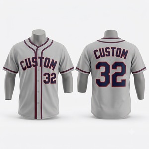 Camiseta de Béisbol Azul Personalizada de Manga Corta con Botones al Frente para Hombre, Transpirable, de Poliéster, Corte Regular, con Impresión de Nombre del Equipo 32 - Product Image 5