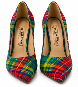 Custom Women Tartan Stiletto Heels | Scottish Plaid <b>Pointed</b> Toe High Heel Pumps | OEM Traditional Fashion Dress Shoes - Product Image 1