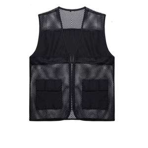 Gilet de sécurité réfléchissant vert sans manches pour homme, logo personnalisé, polyester imperméable, multi-poches, pour travaux de sécurité et de construction - Product Image 3
