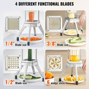 Tritatutto Commerciale in Acciaio Inossidabile con 4 Lame Sostituibili, Tagliapatatine e Affettatrice per Frutta per Uso Commerciale - Product Image 2