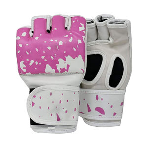 Gants de Sparring MMA Professionnels à Demi-Doigts avec Logo Personnalisé, en Cuir Respirant, Fermeture à Lacets, Anti-Humidité pour le Poignet - Product Image 1