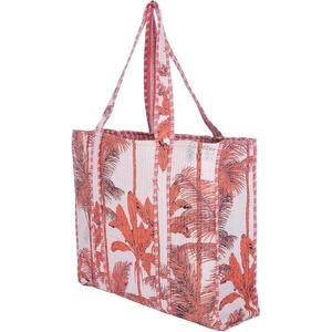 Sac fourre-tout en toile bohème CRAFT HACKLE avec imprimé floral, fermeture ouverte, idéal pour la plage et l'été, fabriqué au Rajasthan - Product Image 3