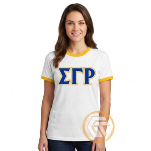 Camiseta de la Hermandad Femenina Sigma Gamma Rho, GREEK TREASURES, 100% Algodón Jersey, Cuello Redondo, Manga Corta, Transpirable, Ecológica, para Verano - Product Image 1