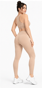 Women Fitness Yoga Set High Waist <b>Leggings</b> Strappy Sports Bra Pilates Gym Workout Activewear Custom Logo Breathable Stretch - Product Image 4