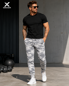 Pantalon de jogging pour homme X Sports City, motif camouflage gris, logo personnalisé, très demandé, couleur et design tendance, très apprécié - Product Image 3