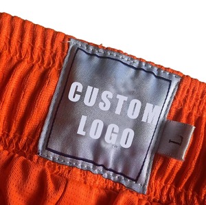 Shorts respirants en maille pour hommes, taille élastique, couleur unie, style sportif, jaune et noir, en tissu tricoté polyester - Product Image 4