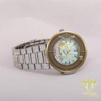 Montre en diamant moissanite de créateur, argent sterling 925, bijoux de luxe hip-hop, cadeau pour homme par Trisha Jewels