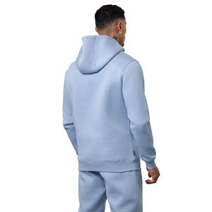 Conjunto Deportivo con Capucha Azul Claro para Hombre, Manga Larga, Color Sólido, Ropa Casual para Correr con Bolsillos Laterales, Corte Regular, Ropa de Otoño - Product Image 4