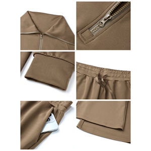 ชุดเซ็ทลำลองสำหรับผู้หญิง พิมพ์โลโก้ได้ตามต้องการ เหมาะสำหรับฤดูใบไม้ผลิและฤดูใบไม้ร่วง ชุดเข้าเซ็ทกางเกงขายาวทรงกว้าง เนื้อผ้านุ่มสบาย เหมาะสำหรับการเดินทางและพักผ่อน - Product Image 6