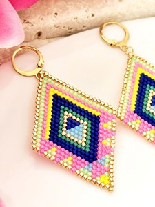Pendientes de Cuentas Hechos a Mano de Alta Calidad, Estilo Artesanal, Color Sólido, Artículo de Fábrica al por Mayor - Product Image 2