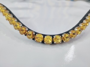 Diadema Premium de Cristal Amarillo con Diamantes para Caballo, Accesorio para Brida, Equipo de Equitación, Proveedor Mayorista - Product Image 3