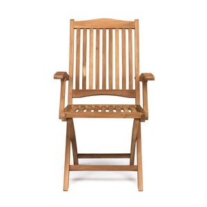 Sillón Plegable de Teca para Exteriores, Diseño Moderno, Patas Tipo Sable, Madera Sólida, Asiento Ecológico, Cómodo y Portátil, Muebles para Parque - Product Image 2