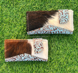 Portefeuille en cuir de fourrure de vachette Offre Spéciale pour femmes sac à main en cuir de fourrure en relief pochette porte-cartes motif occidental pochette élégante - Product Image 4