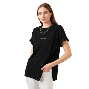 Wholesale O-Neck Plain Stretchable Shirts 100% Cotton T Shirt With Own Logo For Women Top Quality Ladies Custom Tees
