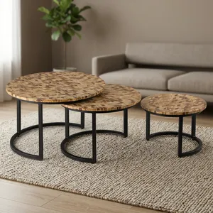 Table d'appoint en bois au design moderne et élégant pour salon, maison, jardin, hôtel et restaurant - Product Image 6