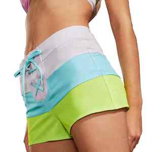 Shorts de Cintura Alta de Moda, Imprescindibles para las Vacaciones, Material Suave y Elástico, Atuendo Cómodo para la Piscina, Shorts de Playa para Mujer - Product Image 5