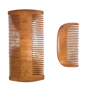 Peigne en bois de Neem avec dents fines et grossières de double taille pour le massage des cheveux et du cuir chevelu - Product Image 4