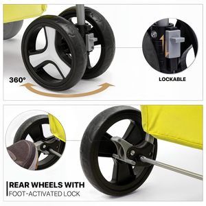 TH-PPS-498 poussette légère à trois roues pour animaux de compagnie avec cadre durable roues à dégagement rapide et panneaux respirants - Product Image 6
