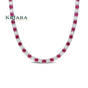 Collar de tenis de moissanita de oro macizo S925 para mujer, corte brillante redondo, engaste de garras, estilo clásico, cadena de hebra - Product Image 2