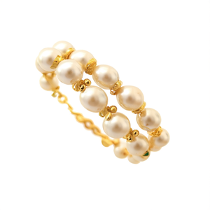 Elegant Kemp 18K Gold Plated Freshwater Pearl Bangles Classic Trendy Bracelet for Engagement - Product Image 2