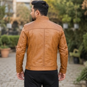 Anwar Enterprises <b>Men's</b> Genuine Leather <b>Jacket</b> | Winter Waterproof Windproof Breathable Zip-Up Stand Collar | <b>Sherpa</b> <b>Jacket</b> - Product Image 4