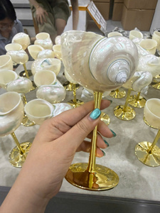 Handmade Vietnam Seashell Wine Glass Cup Stemware Cocktail Drinkware Rustic Home Decoration Natural Crafted Gift New Year - Product Image 4