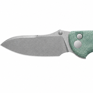 Couteaux pliants avec manche texturé vert menthe, poignée ergonomique avec rainure pour les doigts, lame large à pointe tombante et bouton de pouce pour les tâches en extérieur - Product Image 4