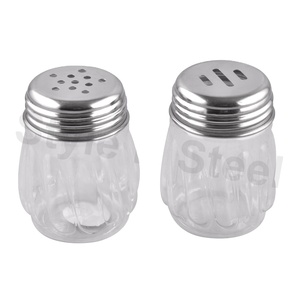 Bouteille d'assaisonnement en verre sel d'épices n papier forme ronde Shaker sel et poivre moulin ensemble au prix de gros - Product Image 1