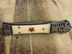 Navaja Plegable Hecha a Mano con Hoja de Acero de Damasco, Apertura Deslizante, Mango de Hueso Personalizado, Grado Industrial, Garantía de 3 Años, para Camping - Product Image 4